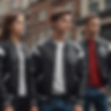 Community and Culture in Varsity Fashion A stylish group of adventure seekers sporting black and white varsity jackets, reflecting community and cultural significance.