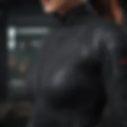 Close-up of the Black Widow sweatshirt fabric showcasing its texture and quality.