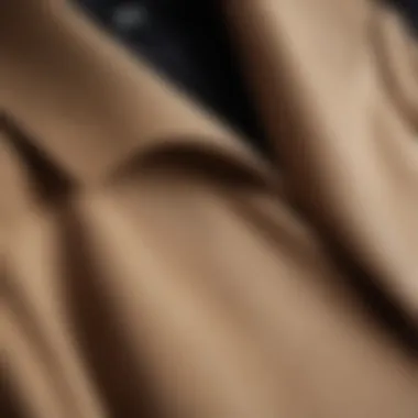 Close-up of fabric and details of a high-performance coach coat, highlighting its quality and craftsmanship.