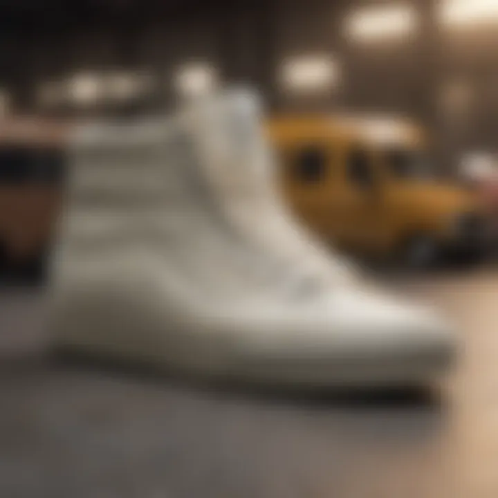 Vans design evolution timeline featuring cream hightop style