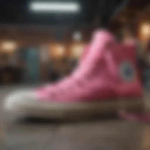 Vintage advertisement showcasing Chuck Taylor All Star Pink High Tops