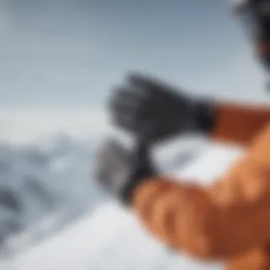 Performance of Dakine Gloves on the Slopes Snowboarder wearing Dakine gloves while navigating a challenging slope