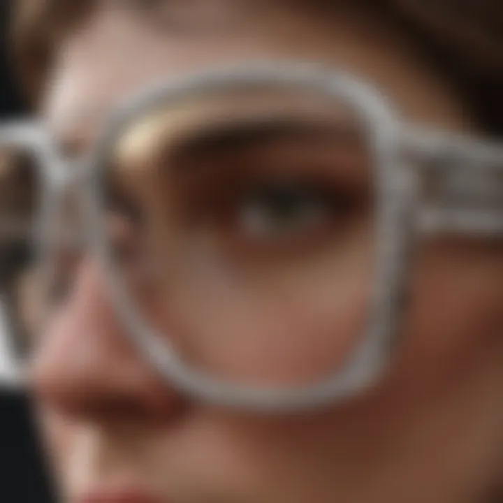 Close-up of diamond-studded eyewear showcasing intricate craftsmanship.