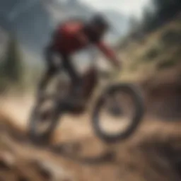 A thrilling downhill mountain biking race showcasing riders navigating steep terrain.