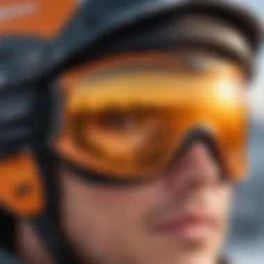 Close-up view of Dragon Alliance snow goggles showcasing advanced lens technology and sleek design.