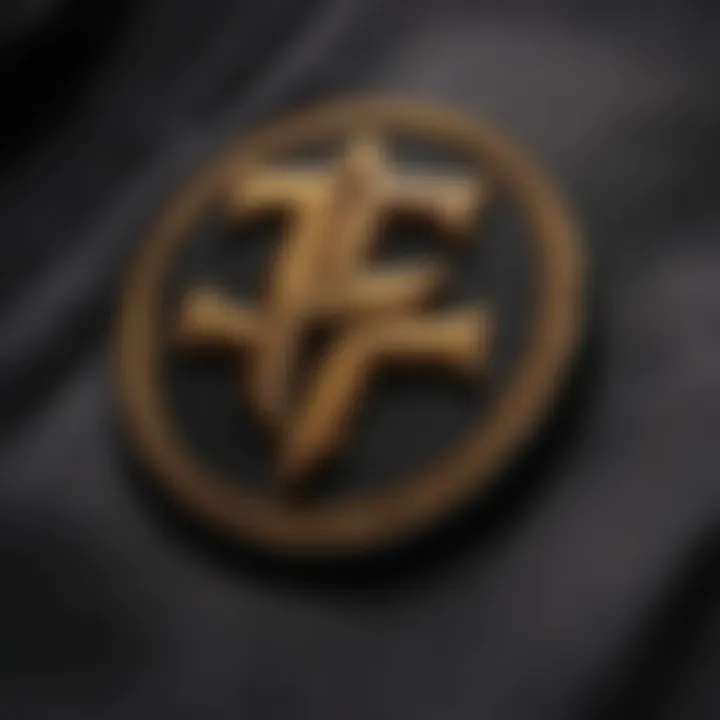 Close-up of the Faze Clan logo embroidered on a shirt, highlighting craftsmanship.