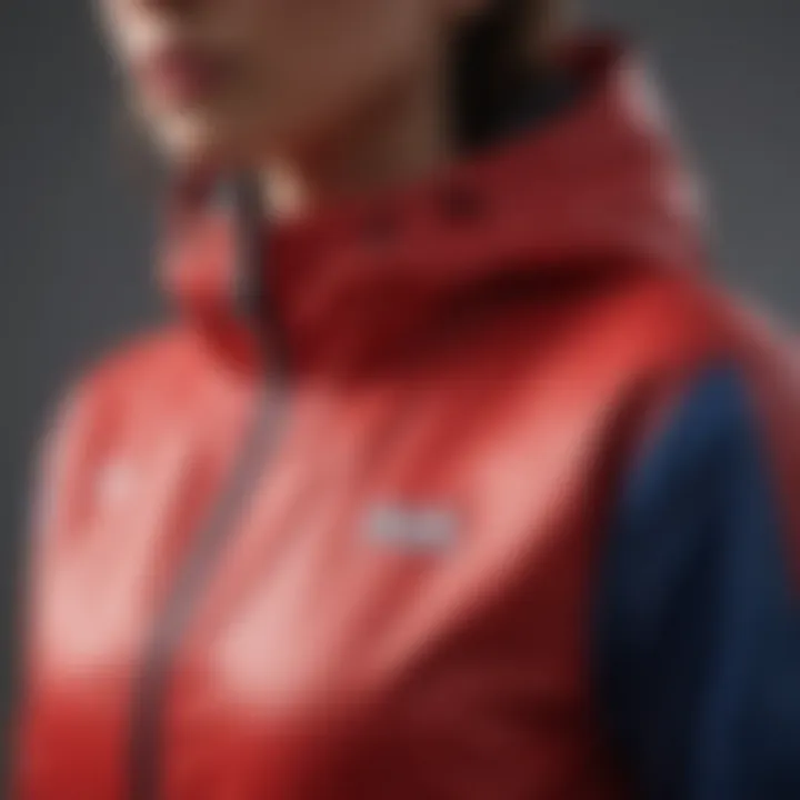 A close-up view of the Fila windbreaker jacket showcasing its sleek design and vibrant color options.