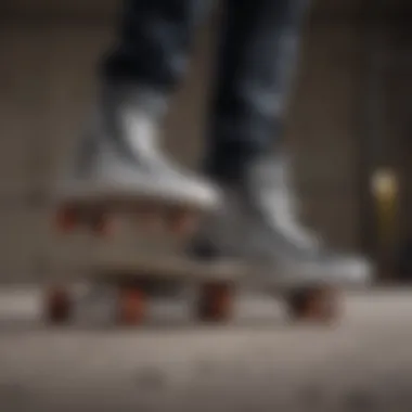 Skateboarder performing tricks while wearing black and white checkered high top Vans