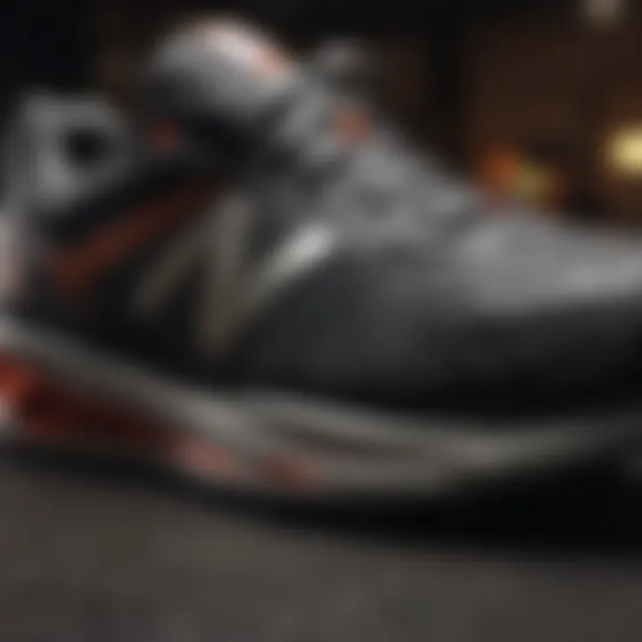 Close-up of innovative cushioning technology in New Balance shoes