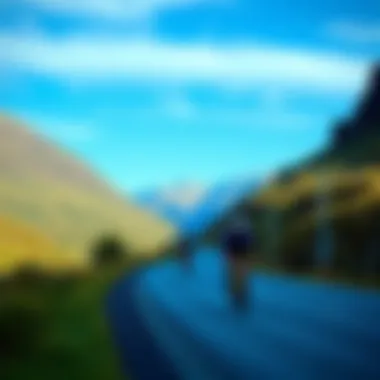 Scenic route for a cycle event highlighting beautiful landscapes
