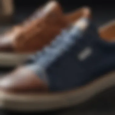 Quality Materials in Low Top Blazer Shoes Close-up of the materials used in low top blazer shoes