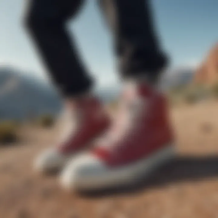 Athletes wearing low top blazer shoes during extreme sports