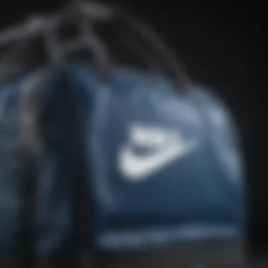 Close-up of the durable materials used in the Nike Bag Blue