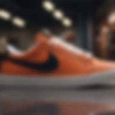 Close-up of Nike Zoom Blazer Low Pro GT showcasing its unique design elements.