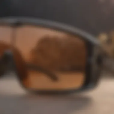 Detailed View of Oakley Sutro Lite Lenses Close-up of Oakley Sutro Lite lenses showcasing clarity and design