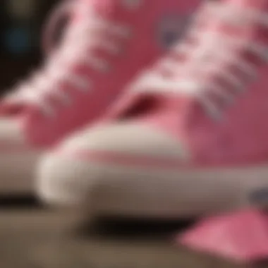 A close-up of the materials used in pink Chuck Taylors, emphasizing comfort and quality.