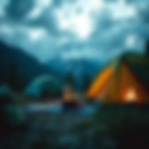 Scenic view of a camping setup featuring Poler gear