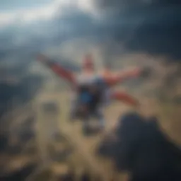 Stunning aerial view of a sky diving location