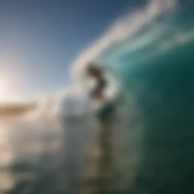 A dynamic wave captured in stunning detail as a surfer rides it.