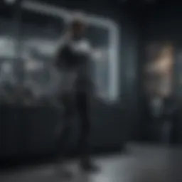 A stylish techwear outfit displayed on a mannequin in a boutique.