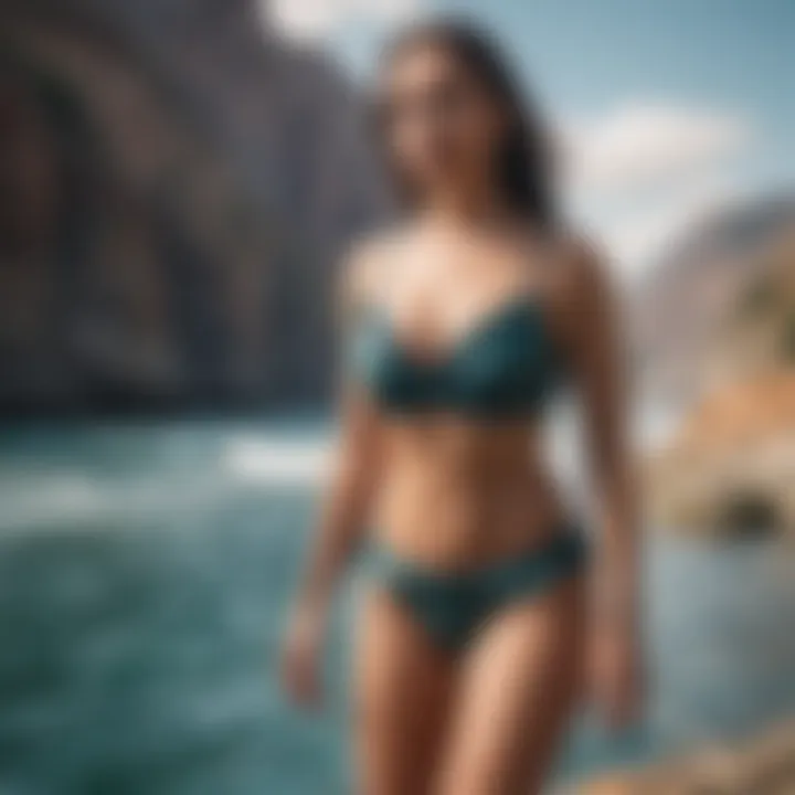 Adventure seekers wearing ruffle cheeky swim bottoms during an extreme sport activity