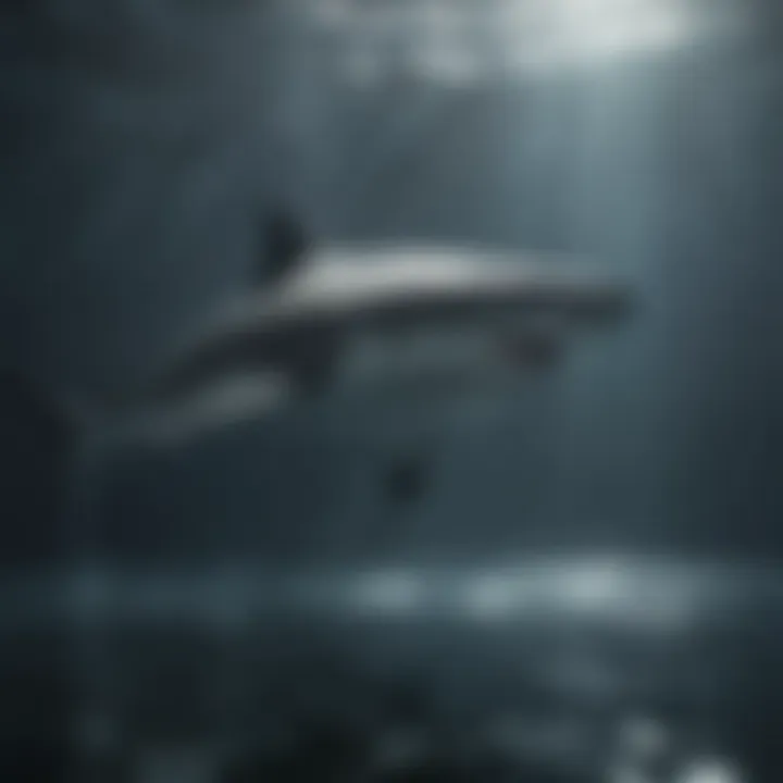 Researcher analyzing shark behavior with technology