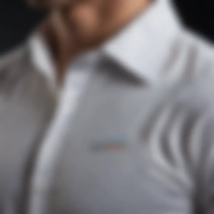 Close-up of shirt material reflecting quality and texture