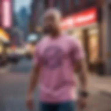 Majin Buu t-shirt showcased in a vibrant street setting