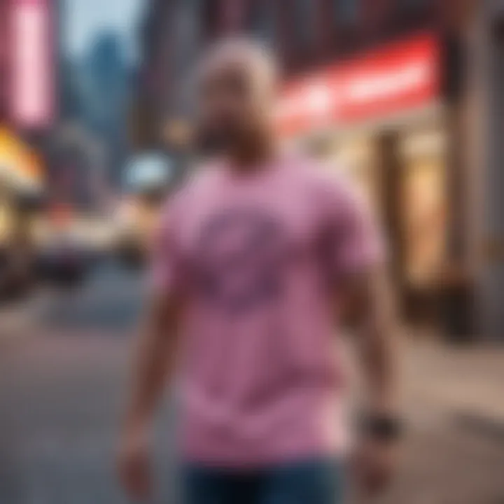 Majin Buu t-shirt showcased in a vibrant street setting