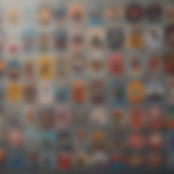 A collection of skate shop stickers arranged artistically on a wall, representing community and branding