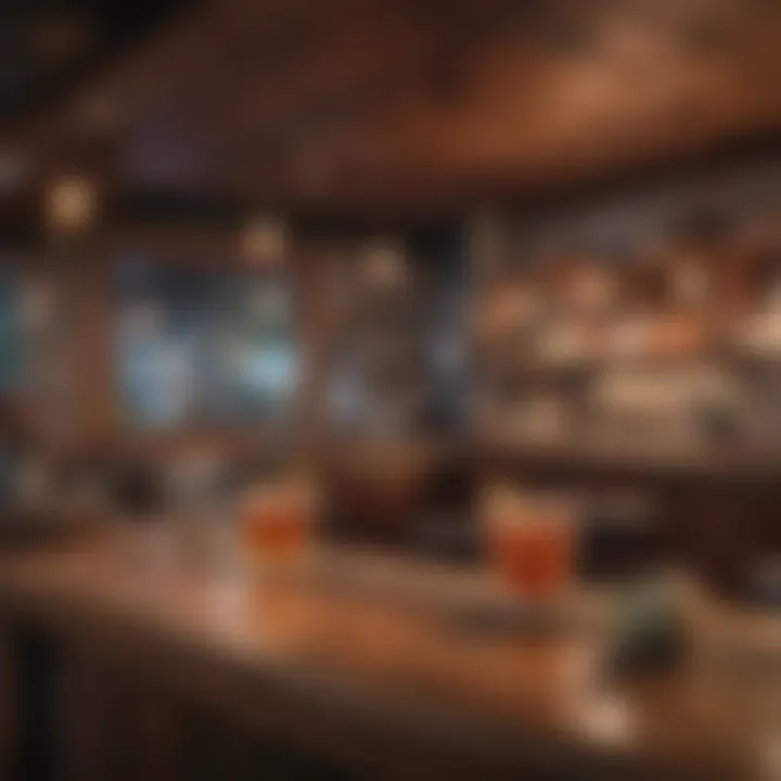 Cozy housing setup next to a lively bar scene