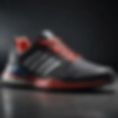 A close-up view of the adidas Multix shoe showcasing its unique design elements and materials.