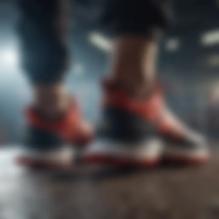 A dynamic shot of the adidas Multix shoes in action during a sporting event.