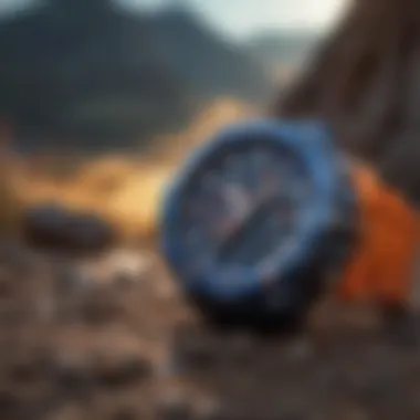 G Shock Watch in Action During Extreme Sports G Shock watch in an outdoor extreme sports setting
