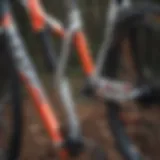 A close-up of a high-performance cyclocross bike showcasing frame geometry