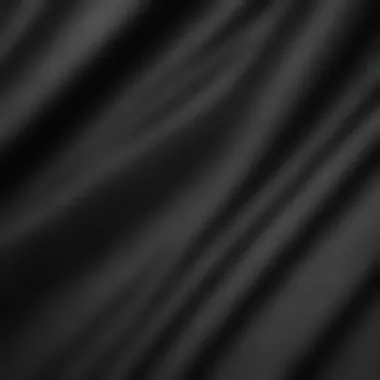 Close-up view of the fabric texture of a black canvas jacket.