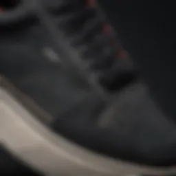 A close-up view showcasing the texture of the Canvas Old Skool Black sneaker.