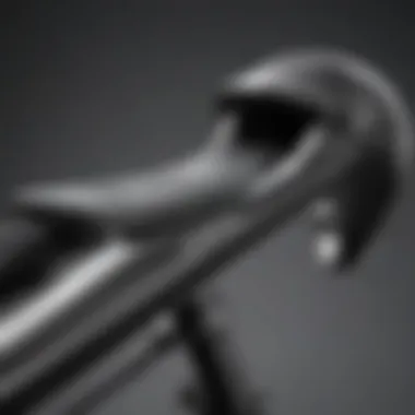 Sleek Design of Carbon Aerobar Close-up view of a carbon aerobar showcasing its sleek design and material texture