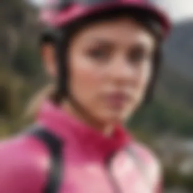 Dynamic Pink in Extreme Sports Culture Dynamic shot showcasing a pink top against a backdrop of adventure