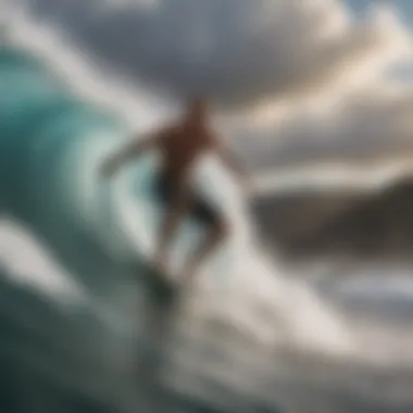 The Thrill of the Ride: Jamie O'Brien Conquering Waves Jamie O'Brien riding a massive wave with determination