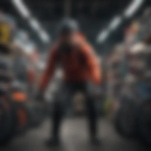 Vibrant display of extreme sports gear