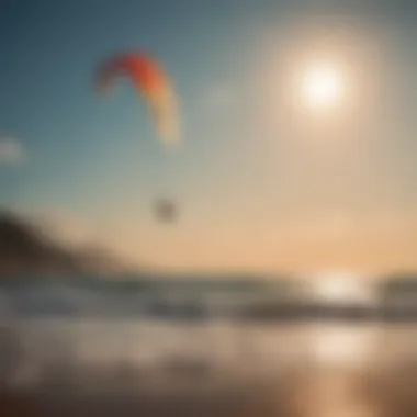 Ideal Conditions for Light Wind Kiting A scenic landscape depicting ideal conditions for flying light wind kites.