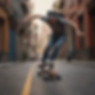 Skateboarder performing tricks on Globe Mini Cruiser