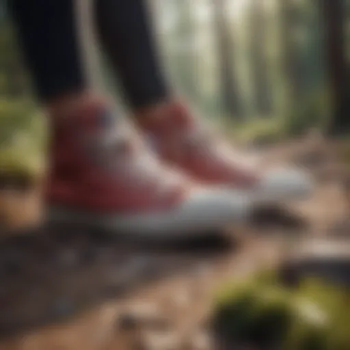 Illustration showcasing Converse footwear in an outdoor setting