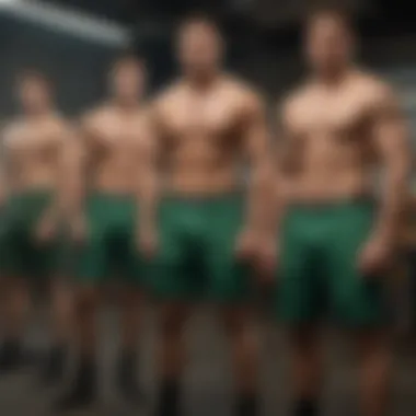 Group of extreme sports enthusiasts wearing green Ethika boxers, symbolizing community identity and shared passion.