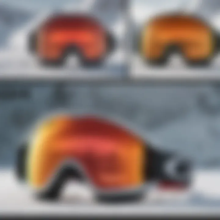 Comparison chart of different Oakley snow goggle models