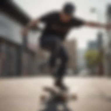 Skateboarder wearing Supra Vaider shoes performing a trick