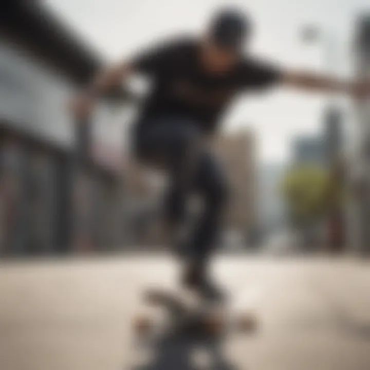 Skateboarder wearing Supra Vaider shoes performing a trick