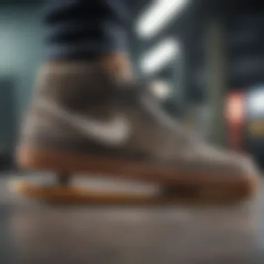 Design Features of Nike Caballero Close-up view of the Nike Caballero skate shoes showcasing its unique design features.