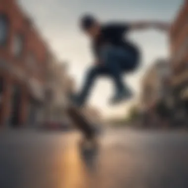 Skateboarding with Nike Caballero Skateboarder performing tricks while wearing Nike Caballero shoes in an urban setting.